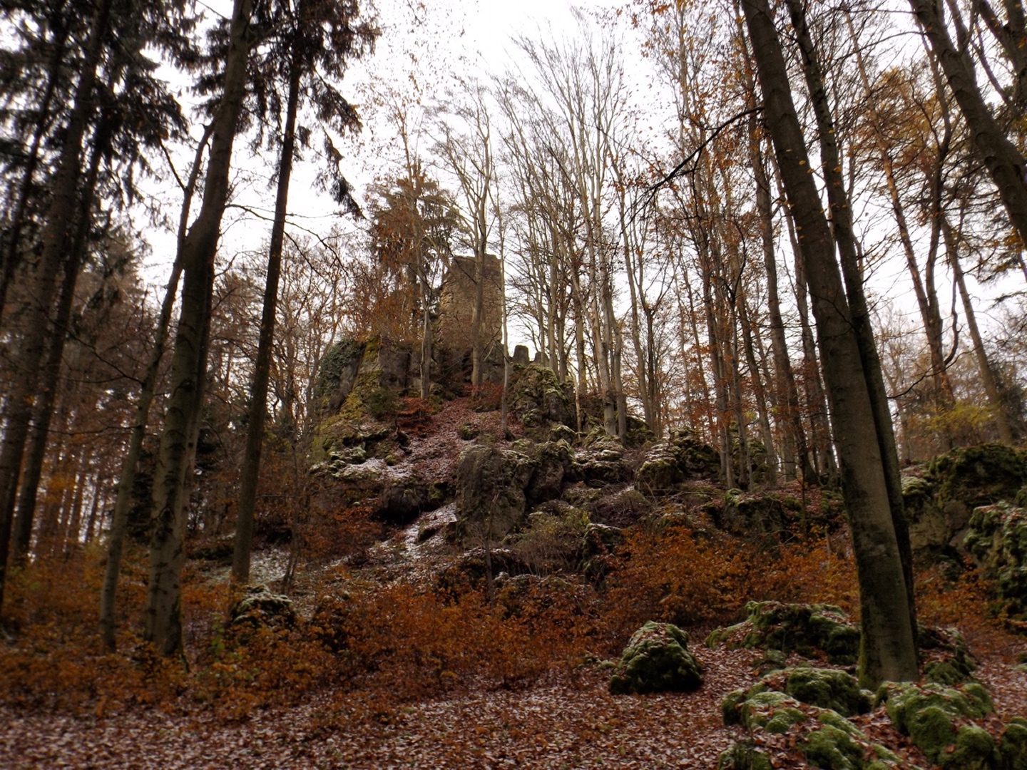 Herbstfarben vor dem Bergfried